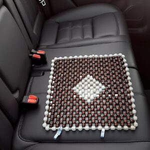 Q1 Beads SCoffee Wooden Beaded Car Seat Beat Cushion Cover Pad for Acupressure Sitting (Coffee, 1 Pack)
